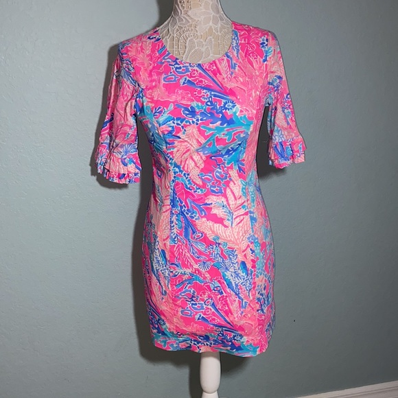 Lilly Pulitzer Fiesta Stretch Dress in Aquadesiac - Picture 10 of 14